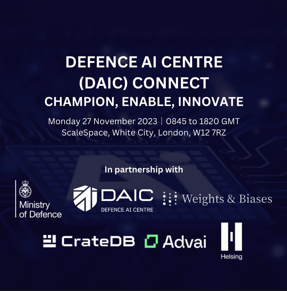 🔔We are delighted to announce Charlie Forte, Chief Information Officer, Ministry of Defence, as the opening speaker for DAIC Connect! 

Join us and event partners Helsing, CrateDB, Weights&amp;Biases, IBM, Adarga and Advai at DAIC Connect. 

Find out more: bit.ly/3QOYtMD