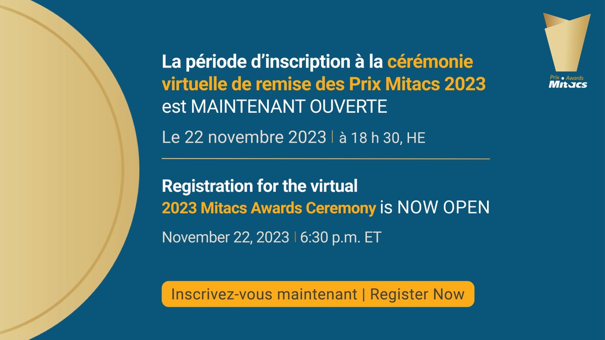 Préparez-vous à l’inattendu 👀. Rendez-vous pour une annonce EXCLUSIVE DEMAIN aux #PrixMitacs. Vous avez hâte? Faites-le nous savoir dans les commentaires 👇. Inscriptions : ow.ly/ffXM50Q1CxT