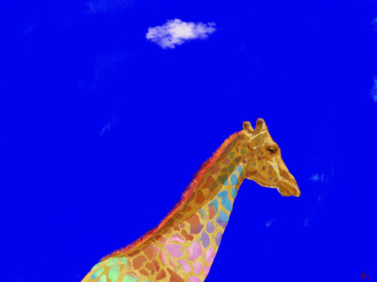 sky giraffe 🦒 . 
#Procreate #プロクリエイト #Art #DigitalArt #drawing #絵描きさんと繋がりたい #イラスト好きさんと繋がりたい #illustlation #キリン #giraffe