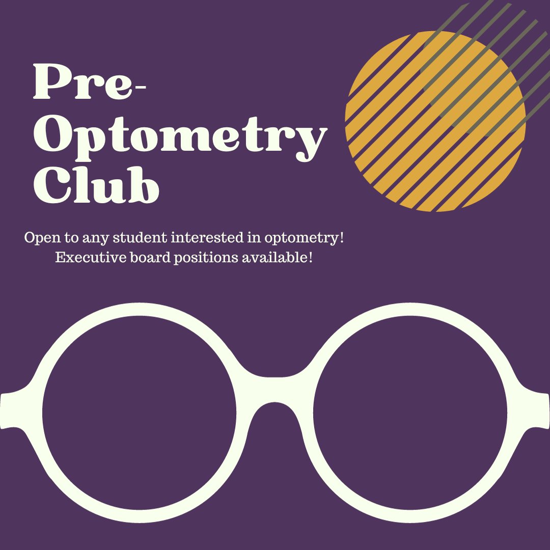 The Pre-Optometry club is open to all students who may be interested in optometry. If you are interested in joining fill out this interest form! Interest Form: docs.google.com/forms/d/e/1FAI…
