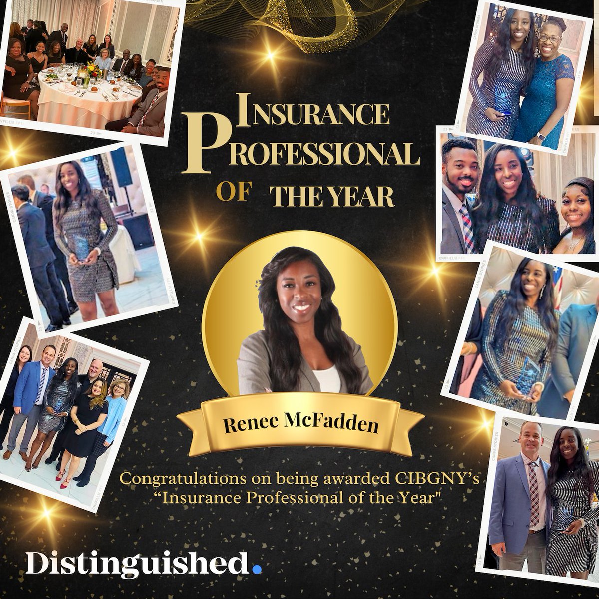 DistinguishedPG's tweet photo. We're proud to share that Renee McFadden, Vice President at Distinguished Programs, has been awarded the prestigious "Insurance Professional of the Year" at the #CIBGNY Annual event, marking a highlight in her 23-year career with us. #DistinguishedPrograms #IndustryRecognition https://t.co/nJbv9BpSIy