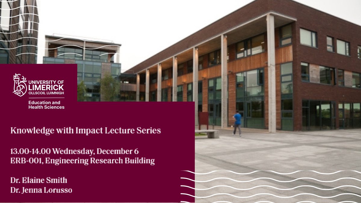 EHSFacultyAtUL's tweet photo. Join us at the next #KnowledgeWithImpact lecture as Marie Skłodowska-Curie Actions recipients Dr. Elaine Smith & Dr. Jenna Lorusso share their respective research.
🗓️ 13.00-14.00, Wednesday December 6
📍 ERB-001, Engineering Research Building
Register👉 https://t.co/8yN940bvhU https://t.co/FI4j8BNsUq