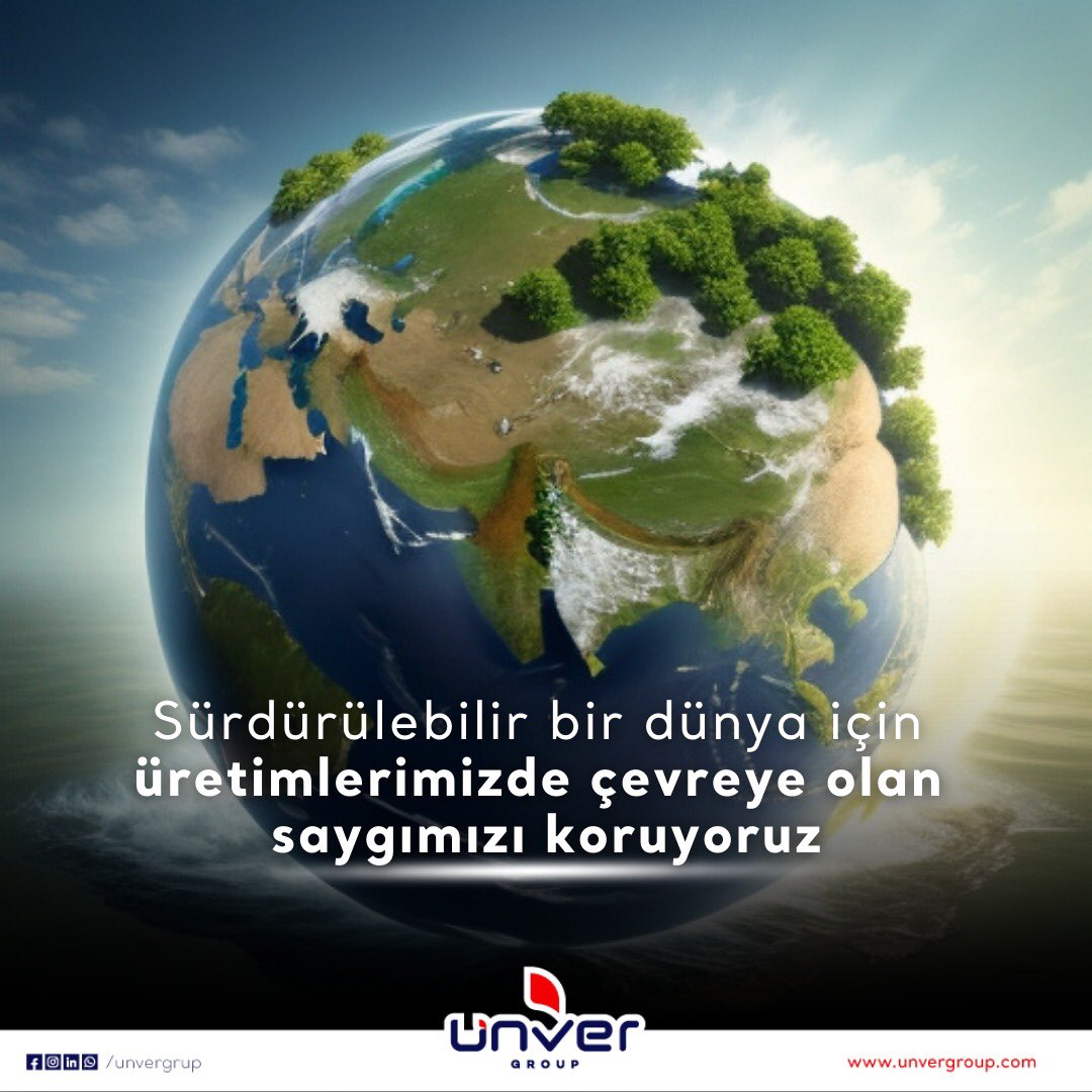 unver_group's tweet photo. Yaşanabilir bir dünya ve daha güzel bir gelecek için sürdürülebilirlik odaklı üretim politikamızla çevreye olan saygımız her zaman devam edecek. https://t.co/qgVMPcHPDY