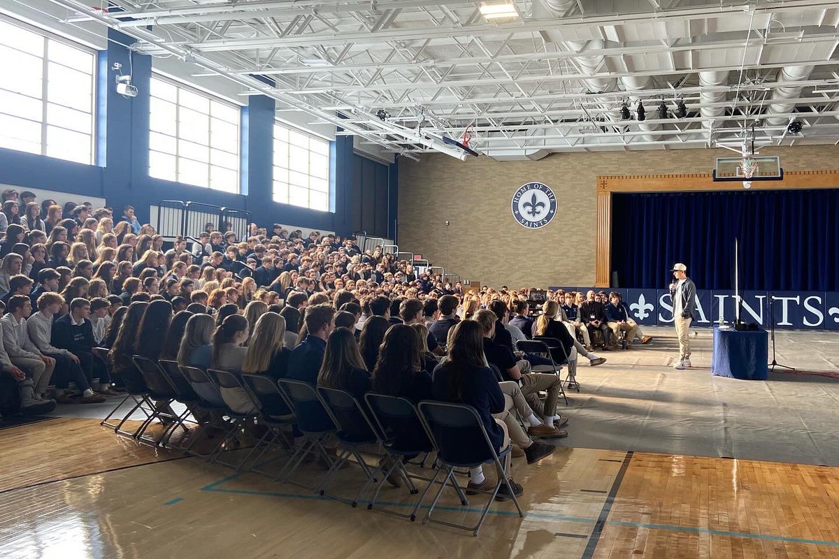 stalux's tweet photo. Yesterday, current @BlueWahoosBBall player and former @BCBirdBall, Cody Morissette, spoke to our school about his life, his journeys throughout high school and college, and chasing his dream of becoming a pro baseball player.

Thank you for visiting, Cody!
@CodyMorissette https://t.co/AcZTwZDfda