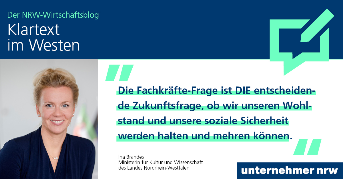 'Wir brauchen über gesamte Bandbreite hinweg gut ausgebildete #Fachkräfte in technischen Berufen', schreibt Ina Brandes zum #Fachkräftemangel. Im Blog nimmt die Ministerin des @MKW_NRW Herausforderungen & Möglichkeiten in den Blick. #Fachkräfteoffensive 👉tinyurl.com/yqkdwgf7