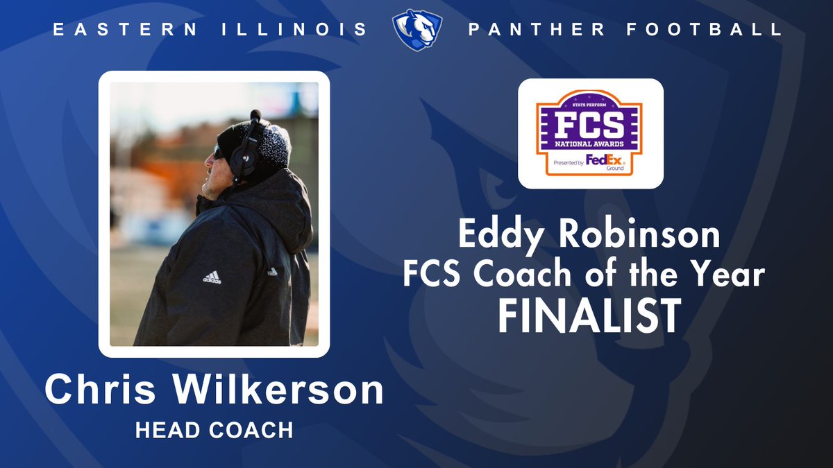 Head coach @FB_Coach_Wilk has been named one of 20 finalists for this year's Eddie Robinson FCS Coach of the Year award #WeNotMe | #BleedBlue