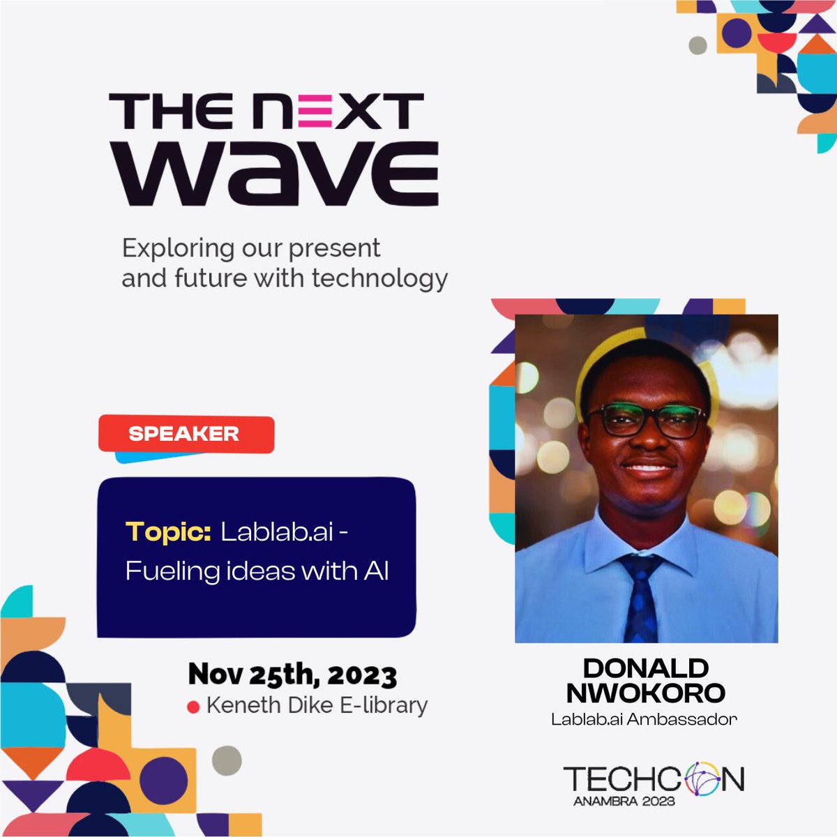 TechCon_'s tweet image. We are super excited to announce @_donGuillotine as our final techical speaker for #TechConAnambra23 🥳

Donald Nwokoro is the Lablab.ai ambassador for Nigeria and he would be speaking on the topic:

Lablab.ai- Fueling ideas with AI 

We can’t wait to see you all 🚀