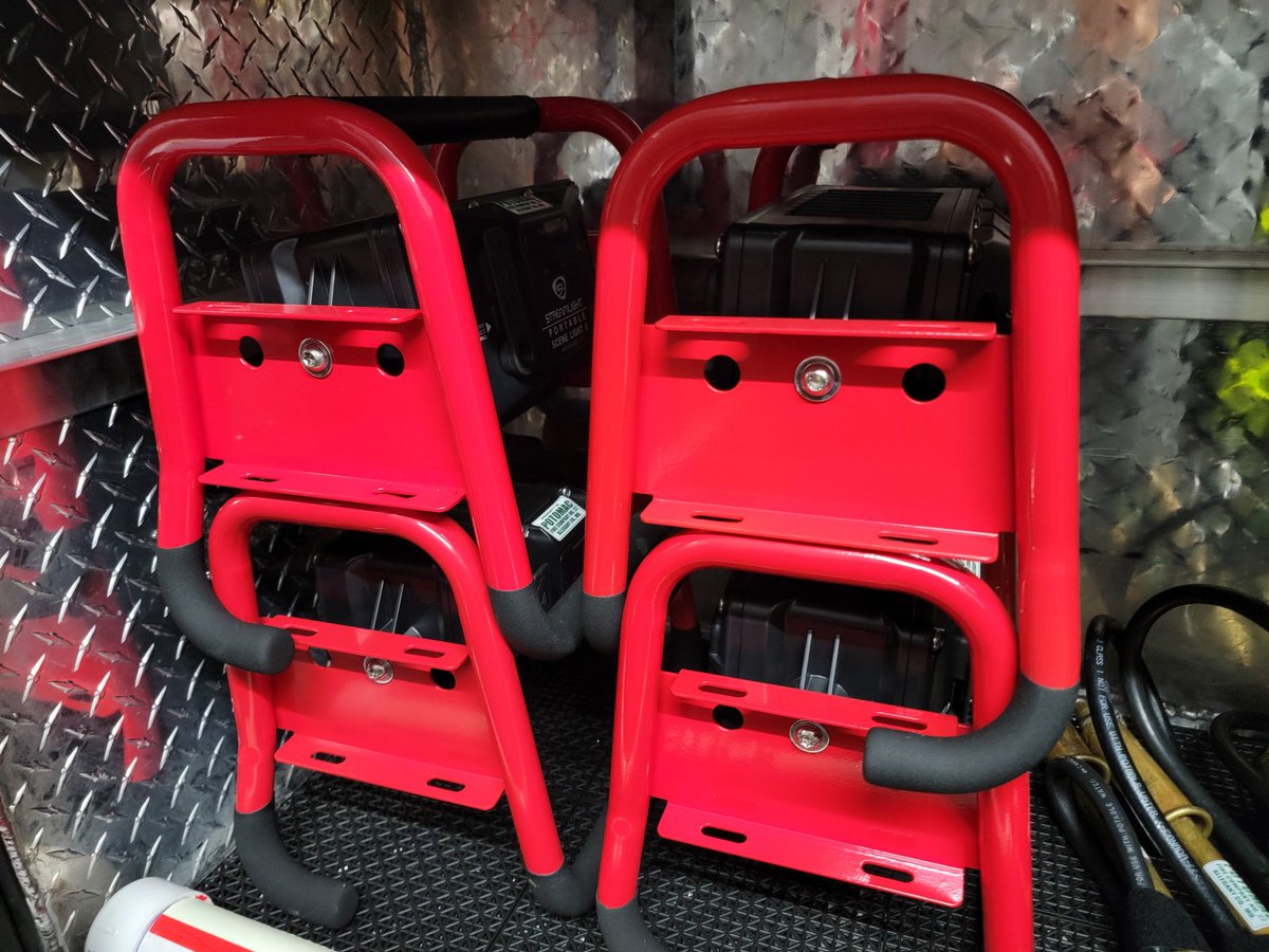 PotomacVFC2's tweet photo. As we continue our get-to-know-the-brush truck series this morning we wanted to show you the driver's side compartments. These house our hot stick, battery-operated lights, wildland backpacks, BLS Medical Equipment, and new Lifepak CR2 AEDs. #pfc2 https://t.co/b5y2kUSw0h