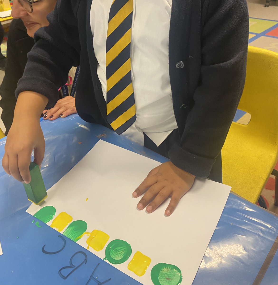 PrestonParkPrim's tweet image. In Reception, we have been exploring patterns in maths.  Children enjoyed copying, creating and repeating different patterns.  #mathsismagic #patternfun #LearningTodayLeadingTomorrow