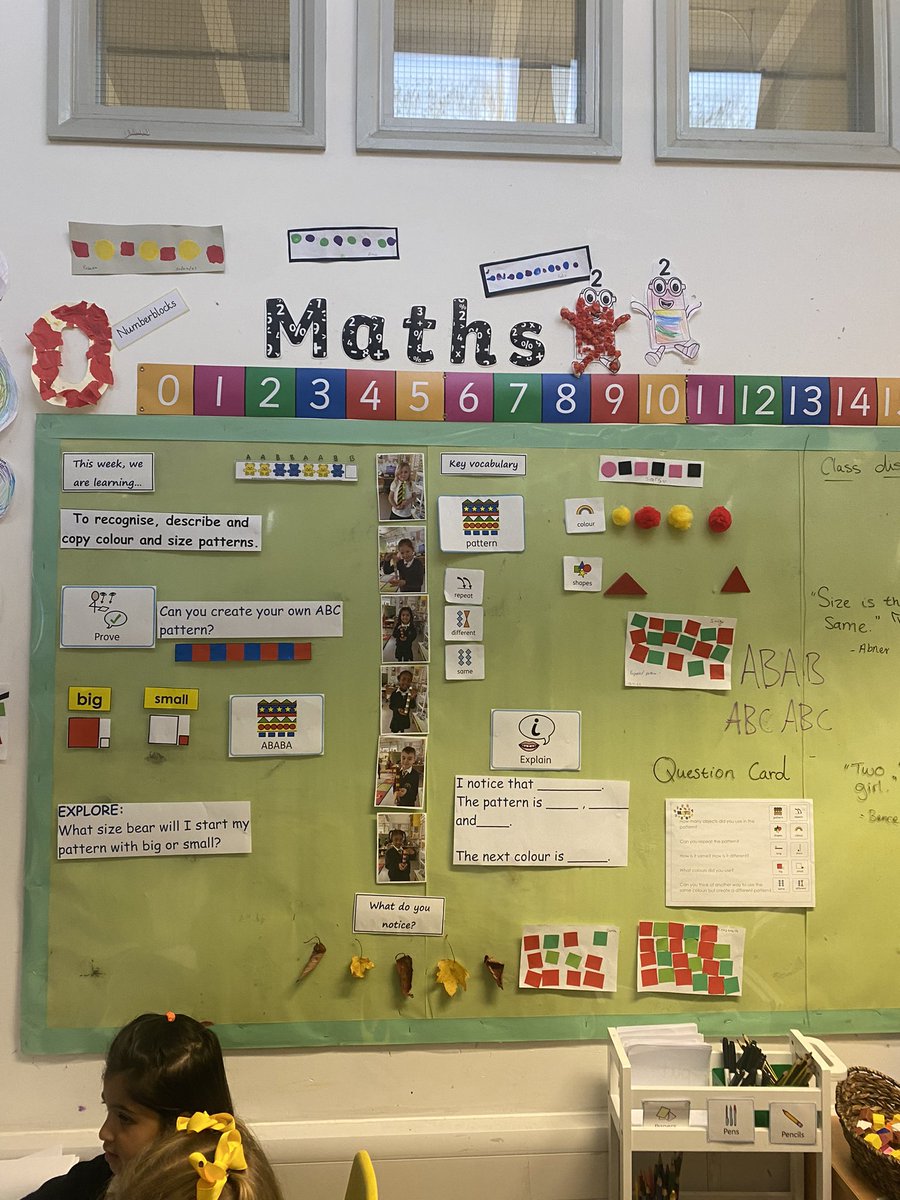 PrestonParkPrim's tweet image. In Reception, we have been exploring patterns in maths.  Children enjoyed copying, creating and repeating different patterns.  #mathsismagic #patternfun #LearningTodayLeadingTomorrow