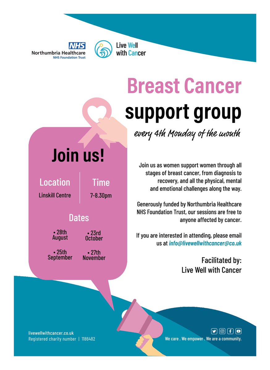 LiveWellwtCan's tweet photo. How quickly a month goes by. Just to reminder everyone our monthly #breastcancer #supportgroup is on this Monday 7-8.30. Everyone is welcome, women supporting women 💙
#livewellwithcancer #wecare #weempower #weareacommunity #togetherwecan #livewell #cancer #charity #community https://t.co/78pZfS3vP9