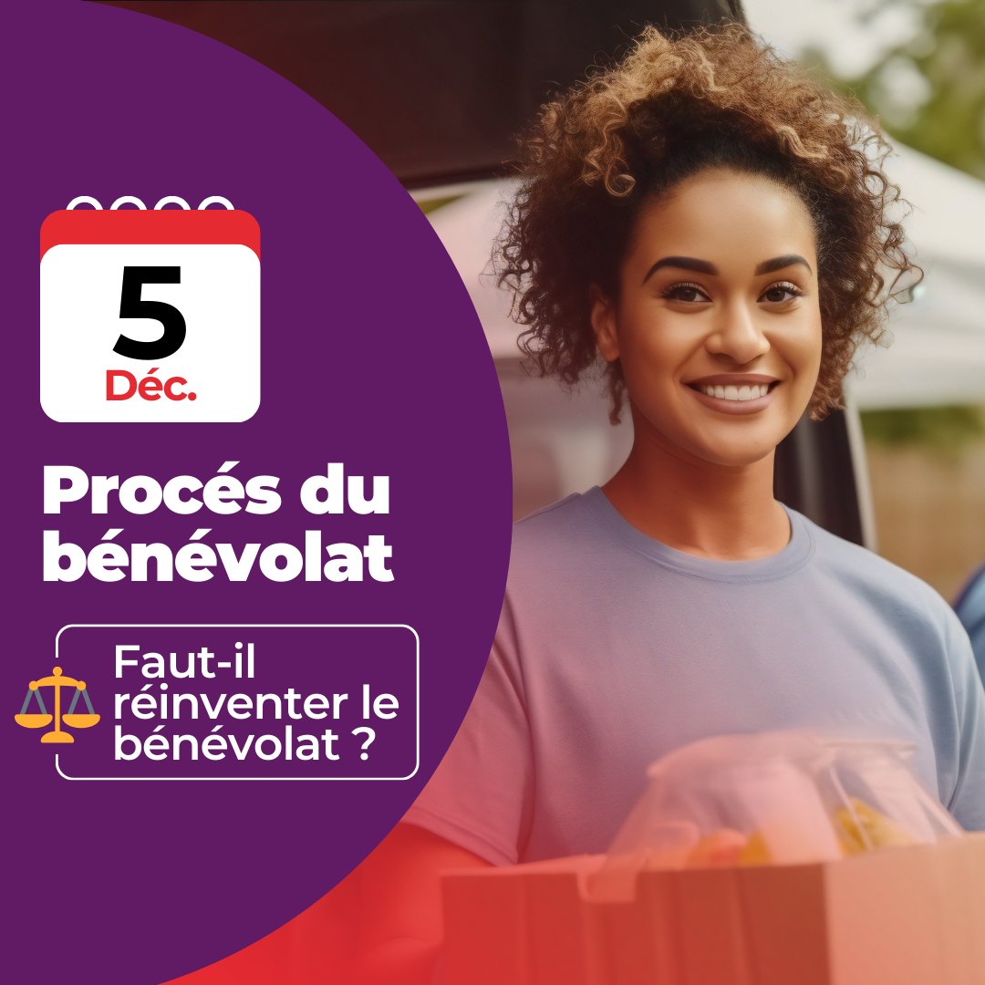 AesioMutuelle's tweet photo. Faut-il réinventer le bénévolat❓
Pour la #JournéeMondialeduBénévolat, participez le 5/12 à @saint_etienne_, à un débat sous forme de procès, sur l'avenir du bénévolat, avec plaidoiries, témoignages, réquisitoire et verdict👇
https://t.co/9M8TdbDEaj
#Bénévolat #Engagement #Débat https://t.co/6rhqVD5LqQ