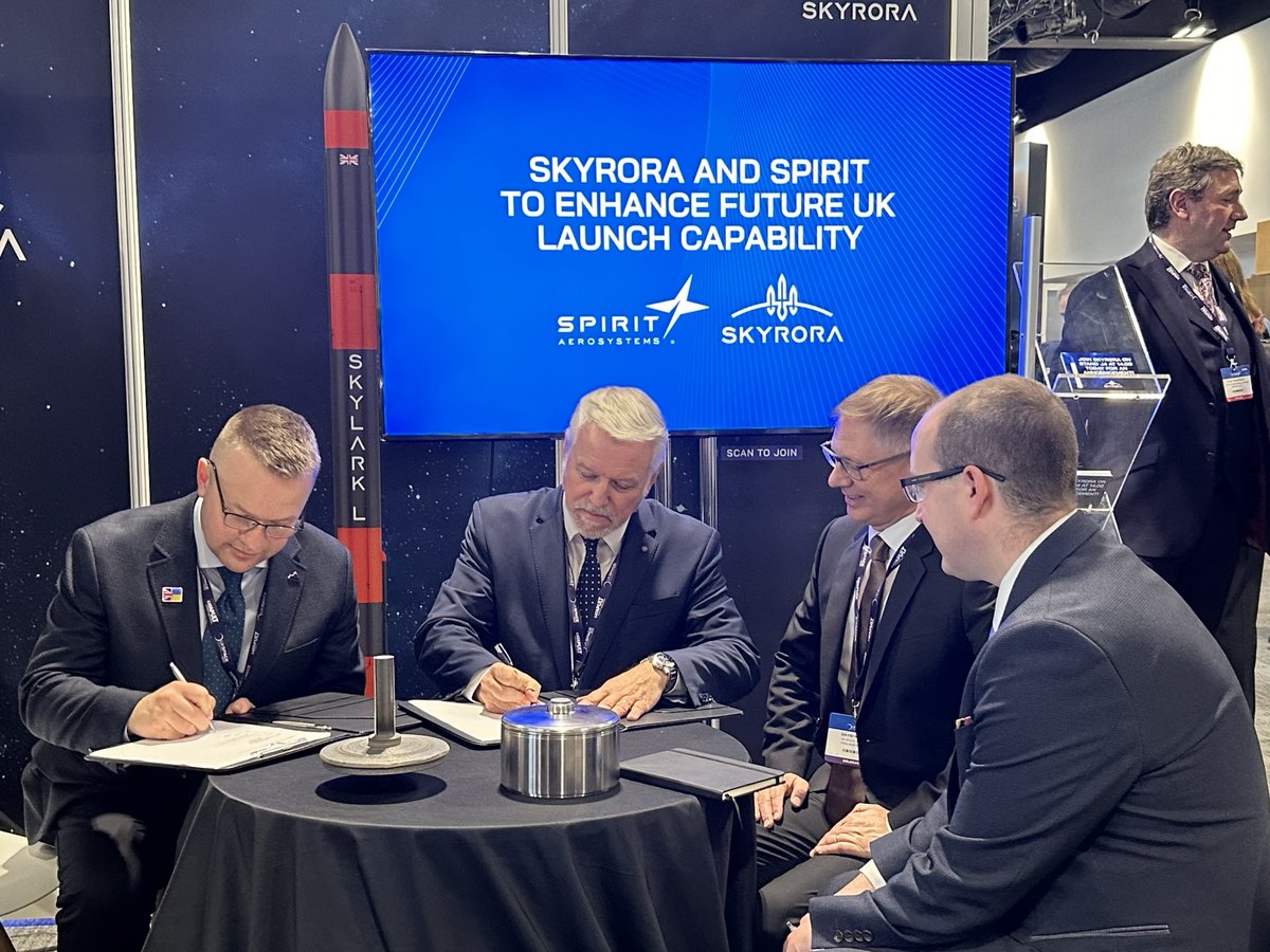 Latest #UKSpaceConference news is our @Skyrora_Ltd collaboration on #UKLaunch capability! Harnessing @SpiritAero’s manufacturing expertise, we’ll explore transitioning Skyrora’s orbital launch vehicles from development to full-scale production. For more: spr.ly/6015u4KLx