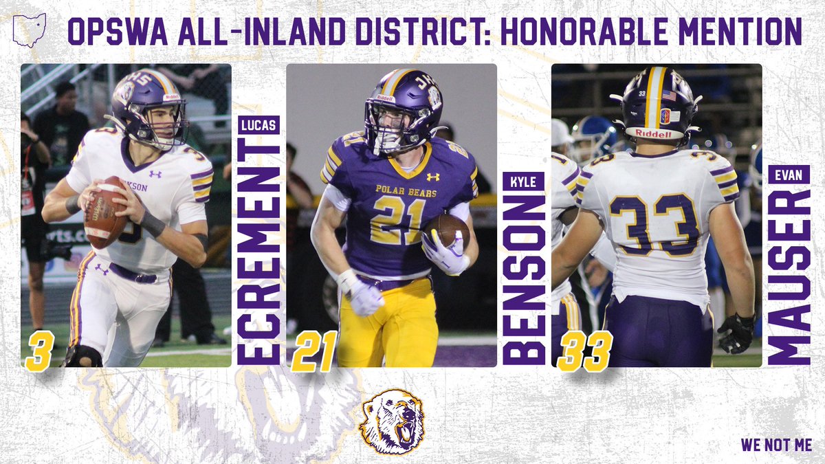 Jackson Football (@jhspolarbearsfb) on Twitter photo Congratulations to our Ohio Prep Sports Writers Association All Inland District Team Members
1st Team:
DB - SR - <a href="/AnthonyFuline/">Anthony Fuline</a>
LB - JR - <a href="/jordan_warmath/">Jordan Warmath</a>
Honorable Mention:
SOPH - <a href="/Lucas_ecrement/">Lucas Ecrement</a>
SR - <a href="/K_Benz2024/">Kyle Benson</a>
JR - <a href="/evan_mauser/">Evan Mauser</a> Congratulations to our Ohio Prep Sports Writers Association All Inland District Team Members
1st Team:
DB - SR - <a href="/AnthonyFuline/">Anthony Fuline</a>
LB - JR - <a href="/jordan_warmath/">Jordan Warmath</a>
Honorable Mention:
SOPH - <a href="/Lucas_ecrement/">Lucas Ecrement</a>
SR - <a href="/K_Benz2024/">Kyle Benson</a>
JR - <a href="/evan_mauser/">Evan Mauser</a>