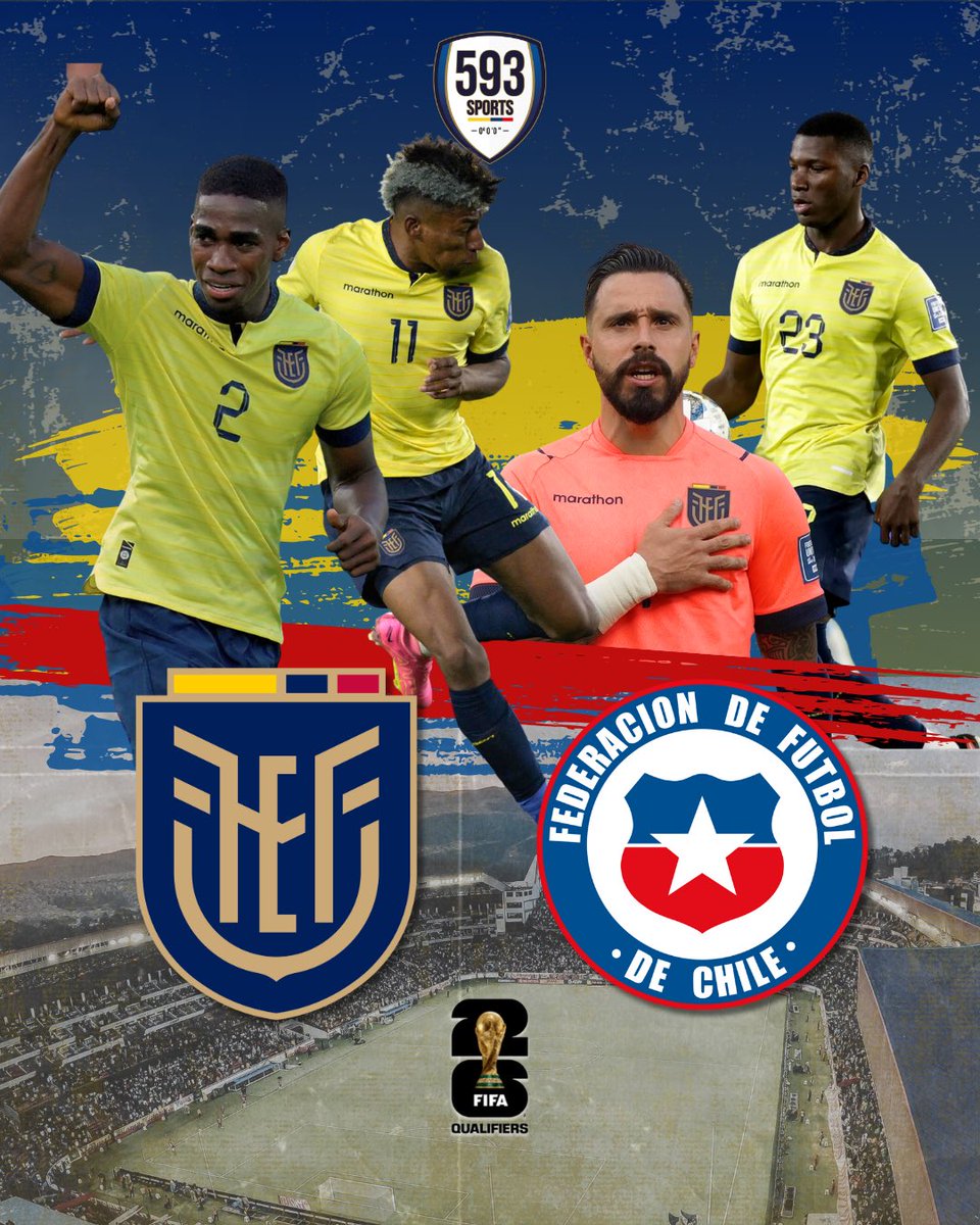 593Sports_'s tweet photo. HOY HAY QUE GANAR! @LaTri 👊🏻

Todos juntos desde cualquier rincón del mundo a alentar al equipo de todos 🇪🇨

⏰ 6:30 PM EST 🇺🇸 / 12:30 AM 🇪🇸

🏟️ Estadio Rodrigo Paz Delgado

🆚 @LaRoja 

🏆 Eliminatorias Conmebol - FiFAWC 2026

#Ecuador #Latri #Latriec https://t.co/0rx8LMaILA