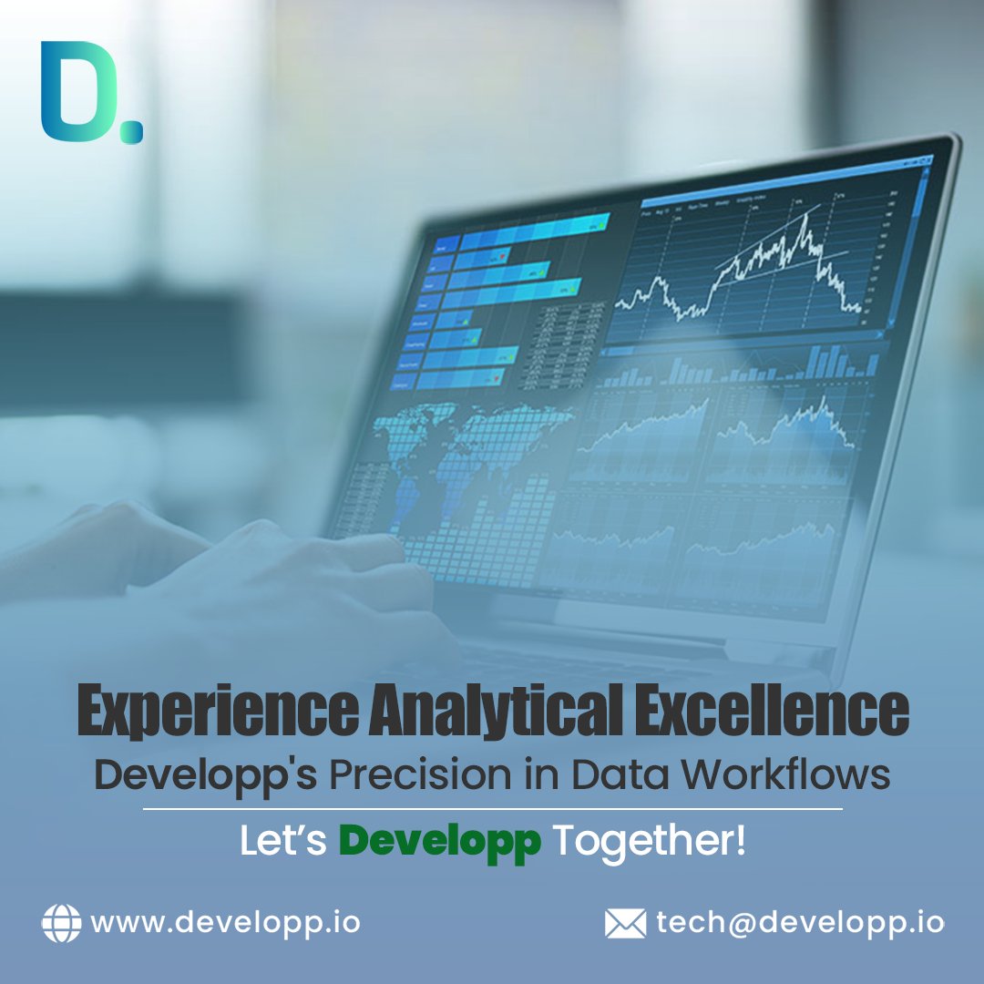 Developpltd's tweet image. Elevate your analytics with Developp’s seamless data workflow solutions. Discover how we turn complexity into clarity.
Contact us:
tech@developp.io
developp.io
#Developp #DataWorkflow #DataInsights #DataAnalytics #DataStrategies #OurServices