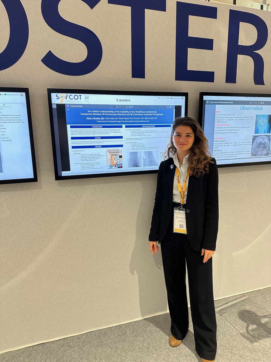 DianeGhanem's tweet photo. Un honneur d'avoir eu l'opportunité de présenter les travaux de @HopkinsOrtho 🇺🇸 et de l'HDF 🇱🇧 lors de la #SOFCOT23. Quel bonheur de revoir des visages familiers et de faire de nouvelles rencontres.
Merci à tous, c’était un plaisir.
#Ortho #OrthoTwitter
#13RoadToOrtho https://t.co/PrjgcE5zsr
