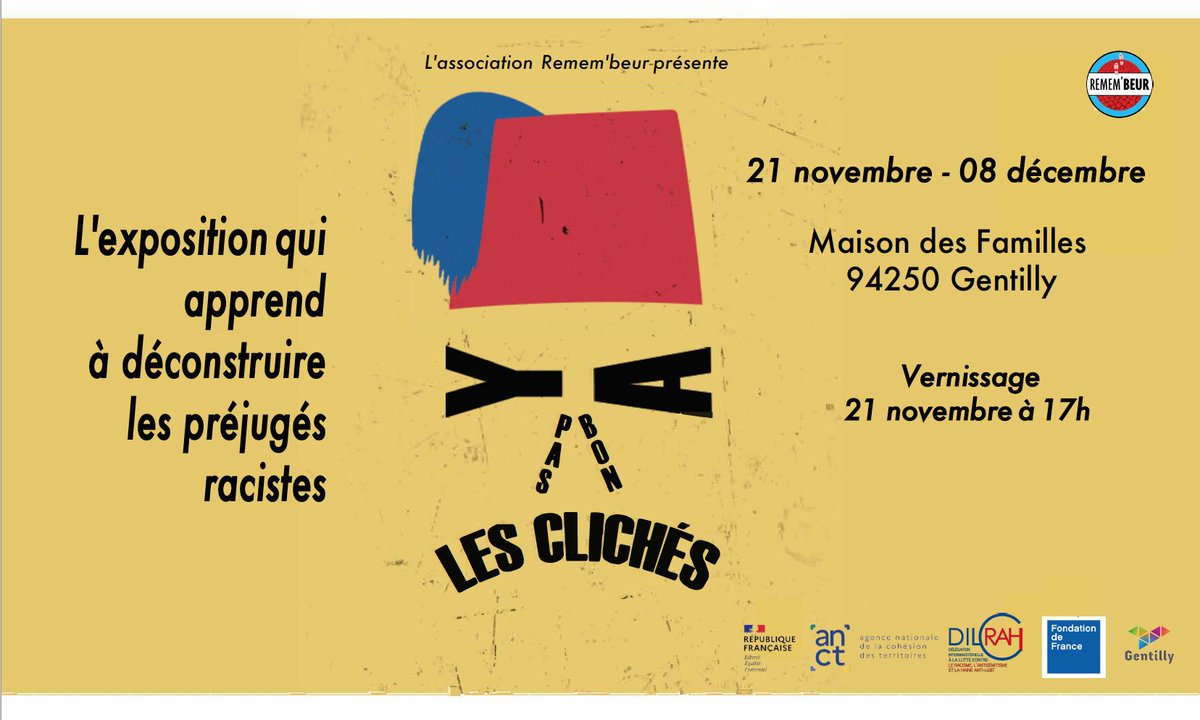 RemembeurAsso's tweet photo. On vous attend à partir de ce soir à #Gentilly 94 et jusqu'au 8 décembre ! Entrée libre et gratuite  🙌lutte contre les #Discrimination #Fraternité #Diversity 📷
@DILCRAH 
@Fondationfrance 
@ANCTerritoires https://t.co/QJawujprQy