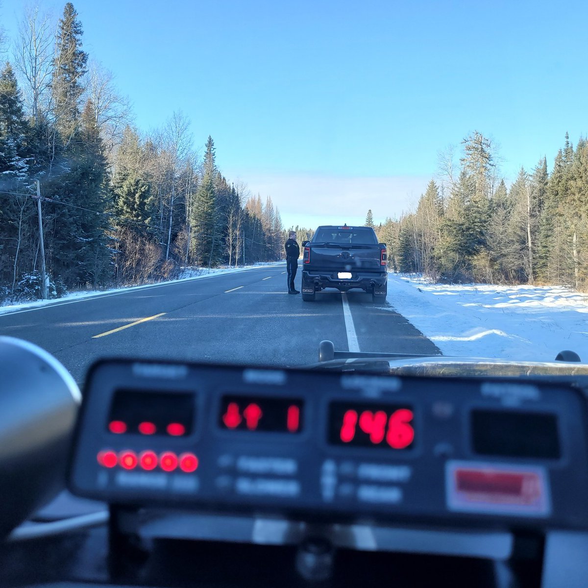 Members of the #RedLakeOPP have charged one individual for travelling 146 Km/Hr in a posted 80 Km/Hr zone and operating the vehicle without insurance. The driver is now facing a #14DayVehicleImpound and #30DayLicenceSuspension #SlowDown ^sm