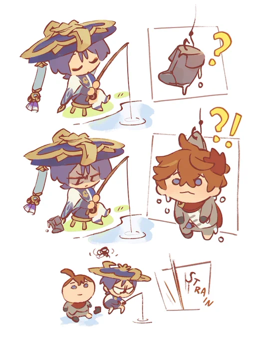 scara goes fishing, but seems there's something odd in the water today...  #childe #genshinboss #genshinimpact