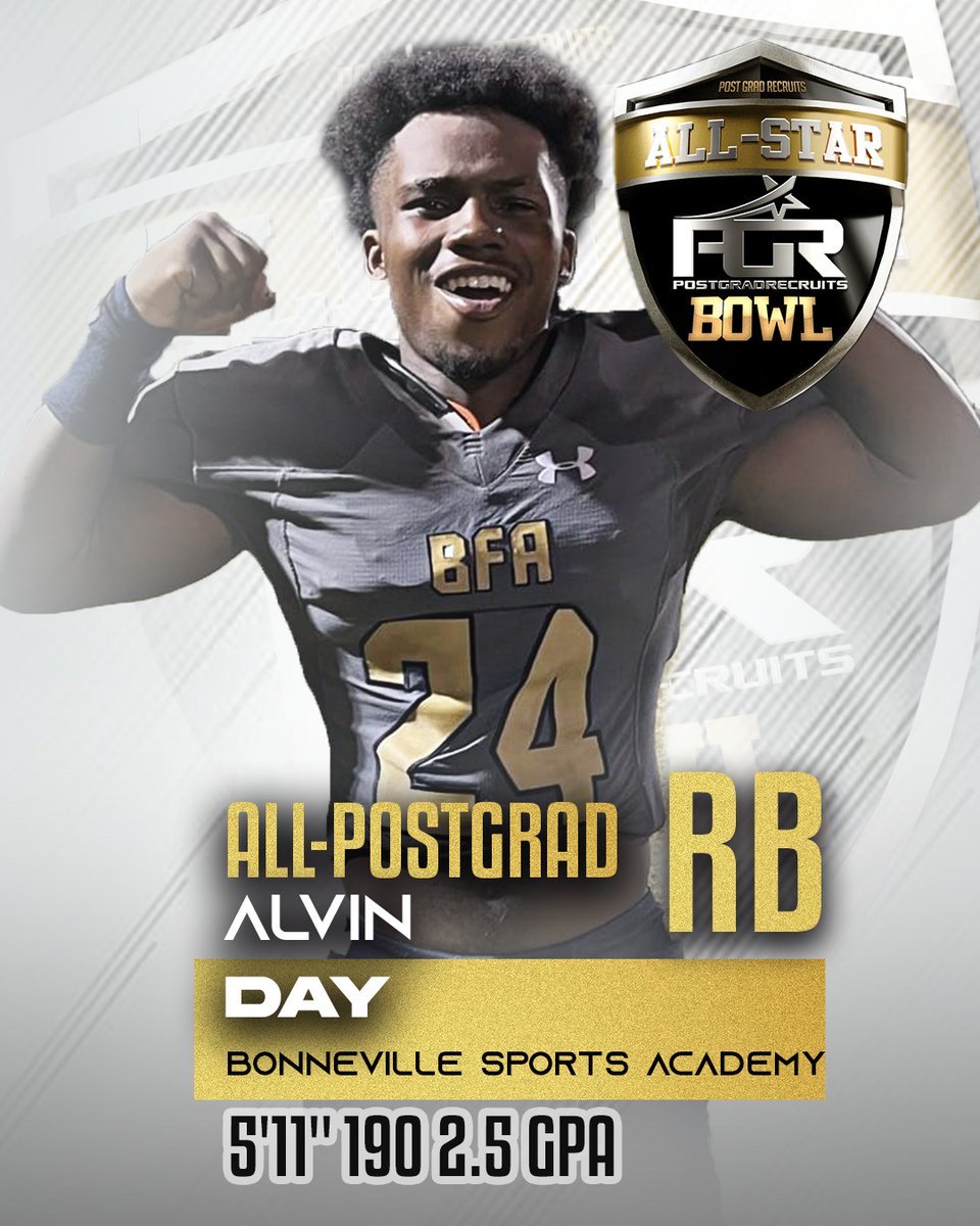 MEET All- PostGrad Rb <a href="/AlvinDay23/">Alvin Day ⭐️</a> of <a href="/BonnFootball/">Bonneville Football Academy</a> #TeamUnderated 
hudl.com/profile/156688…