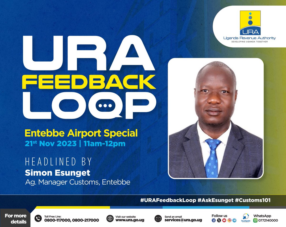 SimonEsunget's tweet photo. Dear Lion King,
The TV imported as passenger accompanied baggage only becomes dutiable when its value exceeds USD500$ and therefore the need to always have authentic receipt.
#AskEsunget 
#URAFeedbackLoop 
#Customs101 https://t.co/H9P5v47AXf