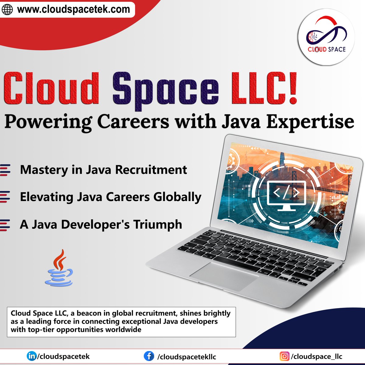 CloudSpace_LLC's tweet image. 𝐂𝐥𝐨𝐮𝐝 𝐒𝐩𝐚𝐜𝐞 𝐋𝐋𝐂: 𝐏𝐨𝐰𝐞𝐫𝐢𝐧𝐠 𝐂𝐚𝐫𝐞𝐞𝐫𝐬 𝐰𝐢𝐭𝐡 𝐉𝐚𝐯𝐚 𝐄𝐱𝐩𝐞𝐫𝐭𝐢𝐬𝐞

#JavaDeveloper #CodeMaster #JavaProgramming #TechInnovation #SoftwareDevelopment #JavaCode #TechCommunity #DeveloperLife #CodingLife #CodeWithPassion #JavaLove #TechSkills