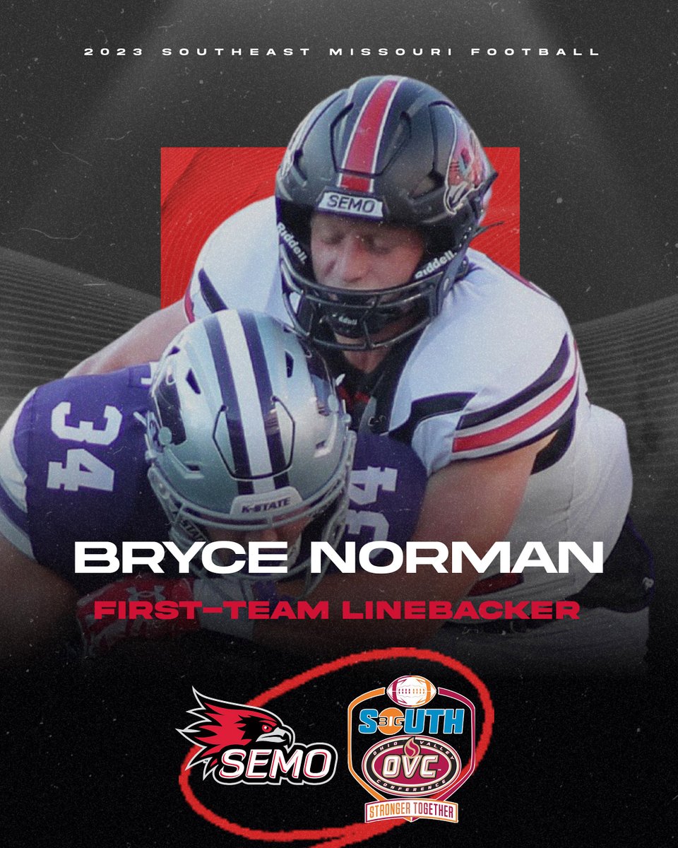 🚨FIRST-TEAM BIG SOUTH-OVC LINEBACKER 
BRYCE NORMAN🚨