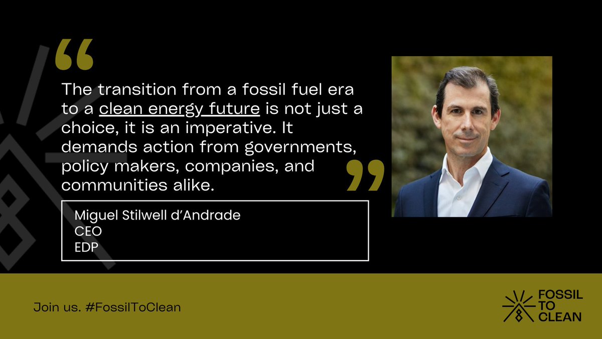 #FossilToClean mobilizes business and policymakers to move from fossil fuels to clean solutions. Among the leading businesses already taking action is EDP @innovationatEDP, the largest producer, distributor and supplier of electricity in Portugal. 🔗 bit.ly/3RqpqIu