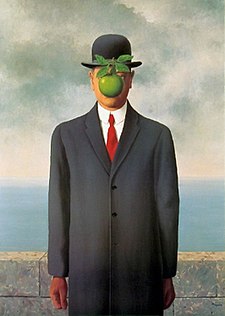 #OnThisDay René Magritte, born November 21, 1898, challenged perceptions with 'The Son of Man.' Artists like Dorit Levinstein, Angelo Accardi, and Jisbar have been inspired to offer their interpretations. Do you recognize the well known work?