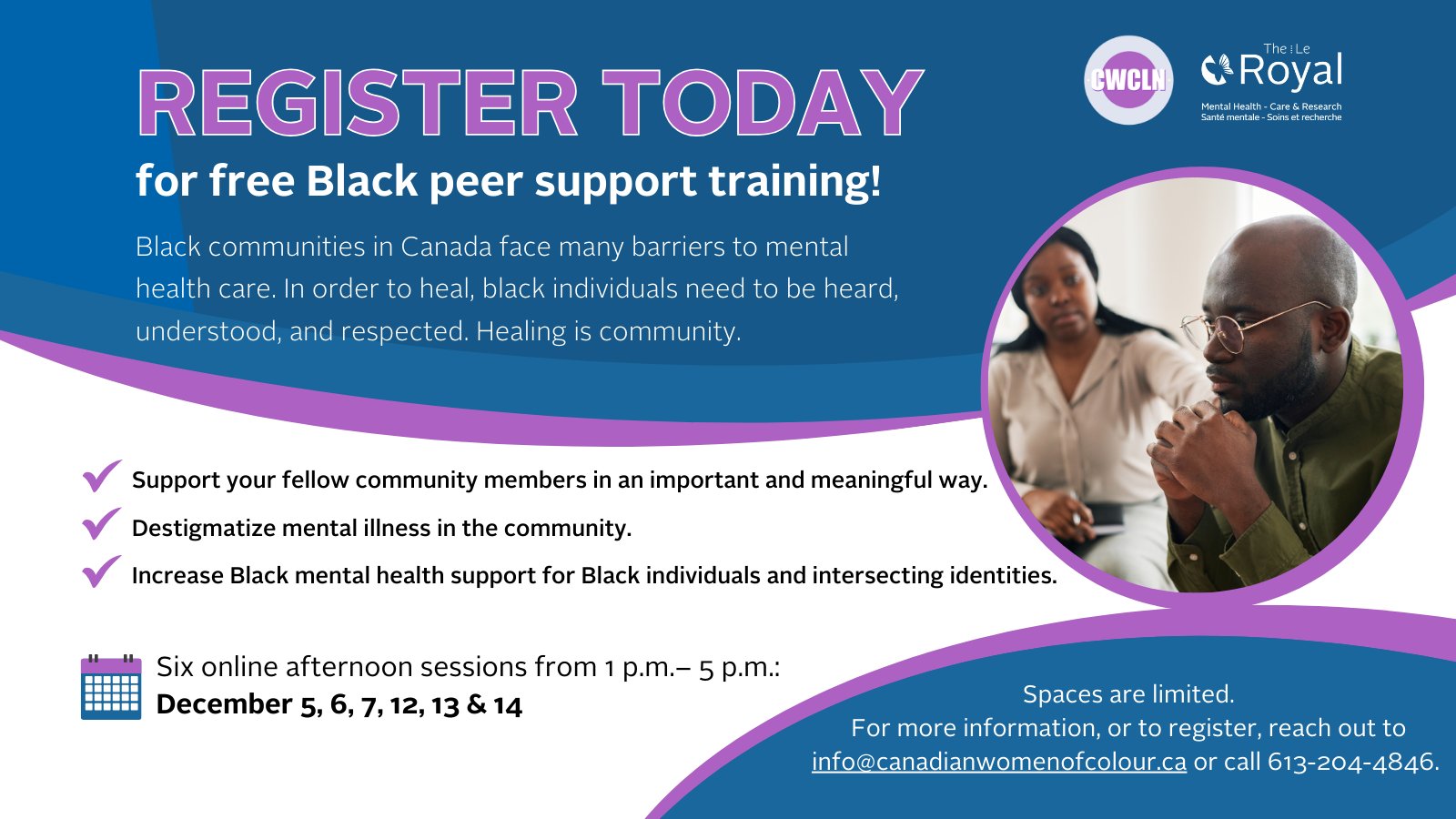 The Royal Mental Health Centre on X: &ldquo;👏🏿 Register for FREE Black 