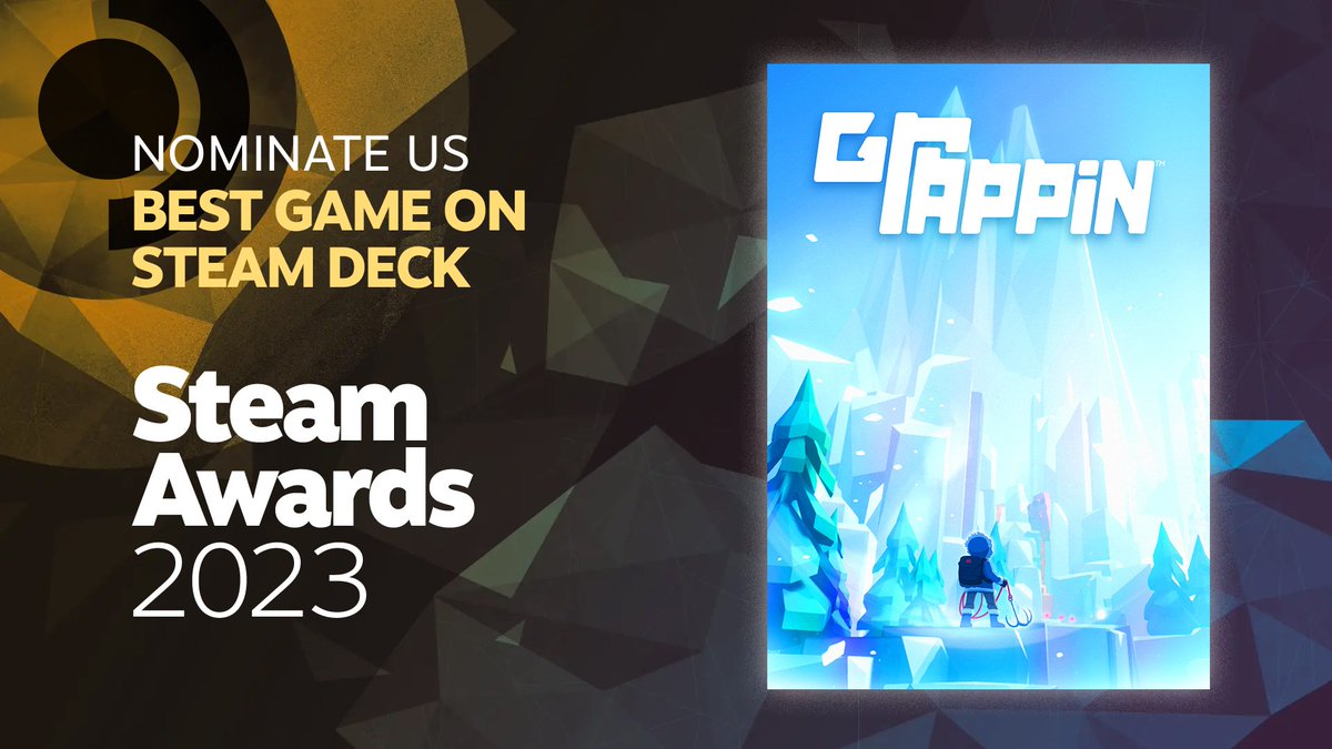 grappingame's tweet photo. You can now cast your vote for GRAPPIN for the #SteamAwards! 🏆 GRAPPIN is in the running for the Best Game on Steam Deck! ⛰️🧗‍♂️

よろしくお願いいたします！
Thank you in advance for your support! 

#Steam #SteamDeck #SteamAutumnSale #indiegame 
https://t.co/tXNdD6YdJl https://t.co/RbrbZNLVCi