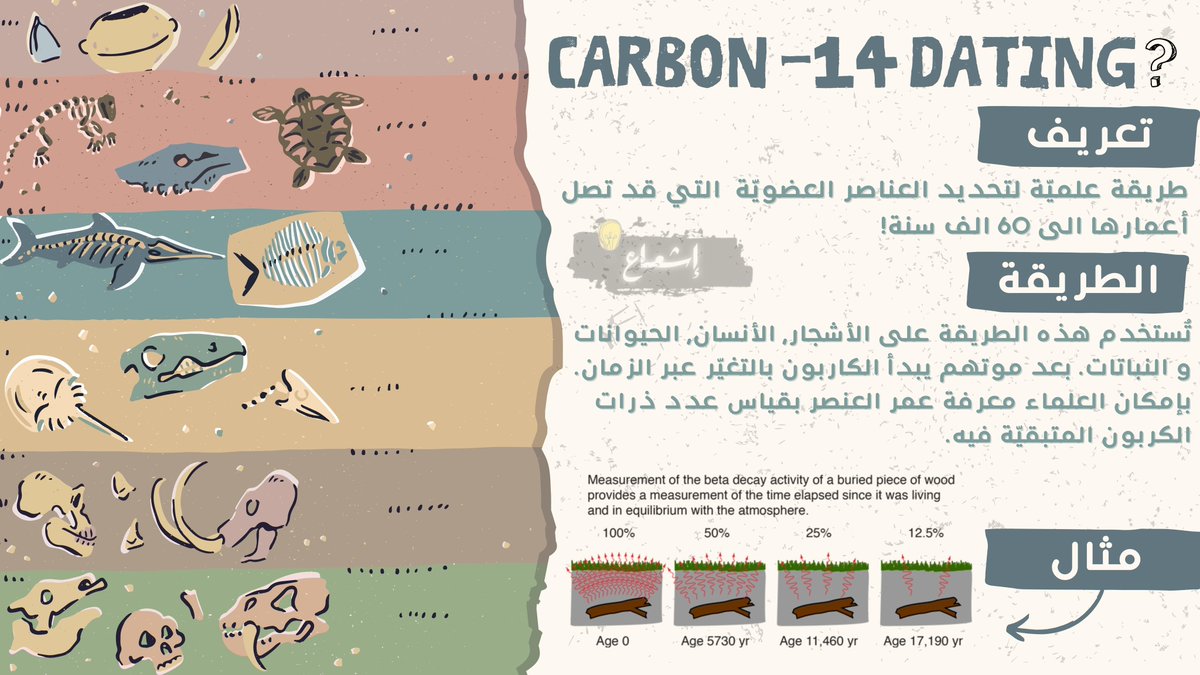 MedProjection's tweet image. كيف يعرفون اعمار الحيوانات الميّتة من آلاف السنين؟💡
