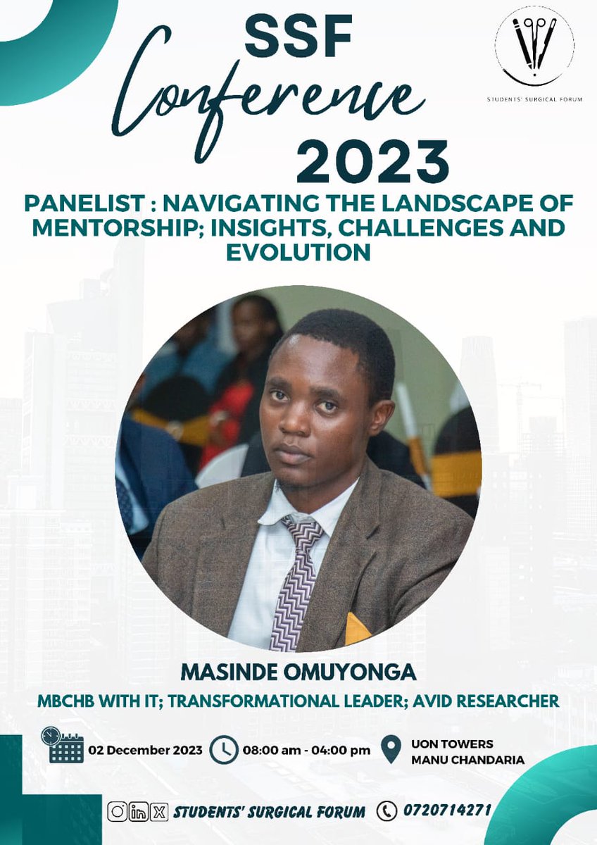 SSFKenya's tweet photo. Exciting news! π€ Meet Masinde Omuyonga, a 6th-year MBChB/IT student at Maseno University and a dynamic leader in medical spaces. From reshaping MUSOMSA to fostering unity in MSAKE, his impact is profound. Join us to hear his insights! π#SsfConference2023 https://t.co/TTmELcKKX7 https://t.co/sxY5KaybyP