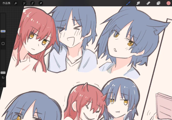今日は描き切れなかったのでWIPあげ…でもたくさんリョウ喜多描いてとても嬉しい明日は必ず完成させます 