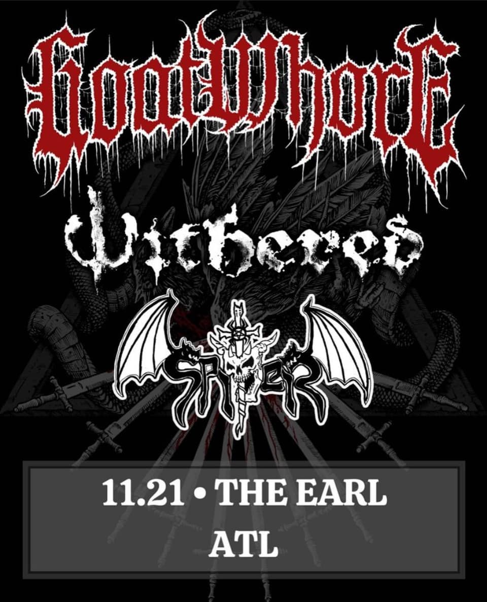 MetalTitans's tweet photo. .@Goatwhore_NOLA
With: @WITHEREDMETAL / #Spiter

Today: 11/21 The Earl - Atlanta, GA https://t.co/Gb7GrqN1FN