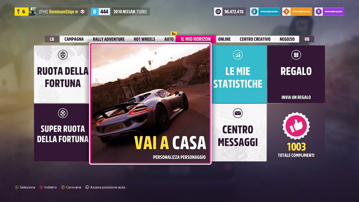 Over 1000 cars given away, I'm a philanthropist on <a href="/ForzaHorizon/">Forza Horizon</a> 💚 

#ForzaHorizon5 #XboxGameClub #XboxSeriesX📷 #XboxGamePass #Xbox📷 #XboxShare #XboxItalia #PowerYourDreams📷 #XboxAmbassadors