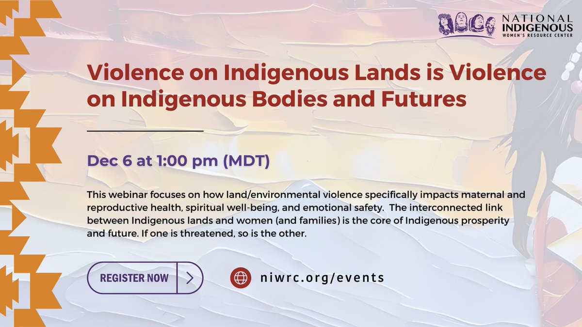 niwrc's tweet photo. Join us in December! 🎇✨🍂 UPCOMING WEBINAR

𝗩𝗶𝗼𝗹𝗲𝗻𝗰𝗲 𝗼𝗻 𝗜𝗻𝗱𝗶𝗴𝗲𝗻𝗼𝘂𝘀 𝗟𝗮𝗻𝗱𝘀 𝗶𝘀 𝗩𝗶𝗼𝗹𝗲𝗻𝗰𝗲 𝗼𝗻 𝗜𝗻𝗱𝗶𝗴𝗲𝗻𝗼𝘂𝘀 𝗕𝗼𝗱𝗶𝗲𝘀 𝗮𝗻𝗱 𝗙𝘂𝘁𝘂𝗿𝗲𝘀

Dec 6 at 1:00pm (MDT)

→ REGISTER: https://t.co/6Uo7QJAVrH. 🔗

#landviolence #landbodyviolence https://t.co/ds9PGN3pru