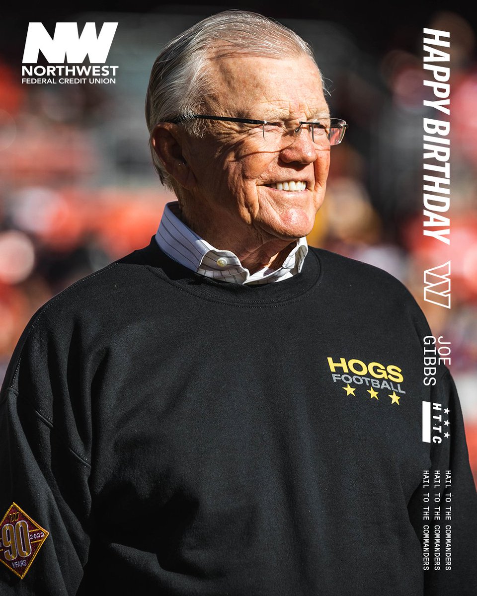 Commanders's tweet image. Happy birthday Coach Gibbs! 

@NWFCU | #HTTC