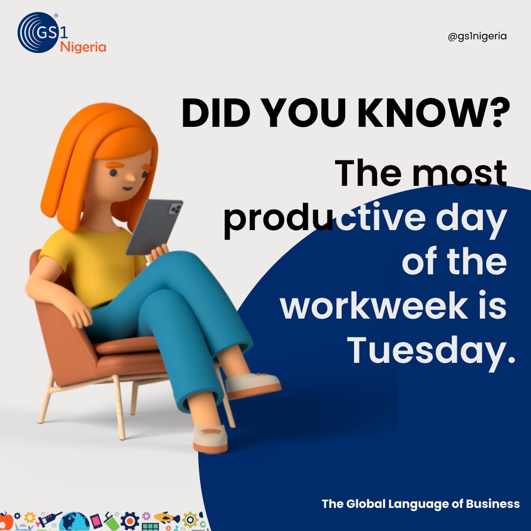 What do you think about this 'Did You Know' Fact?

Is Tuesday really the most productive day for you?

#gs1 #gs1nigeria #gs1service #gs1barcode #gs1healthcare #gs1retail #tuesday #motivation #didyouknow