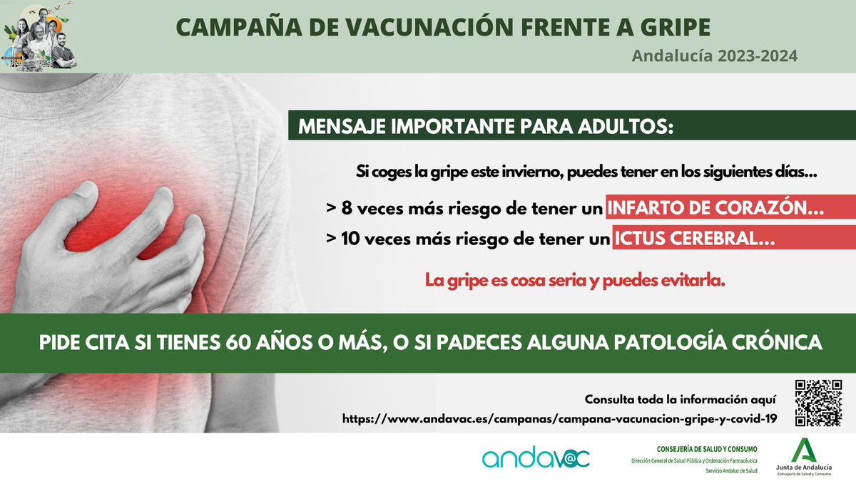 Si tienes una patología crónica o tienes mas de 60 años, te damos dos razones muy 'TOP' para vacunarte de #gripe

Aquí las tienes 👇