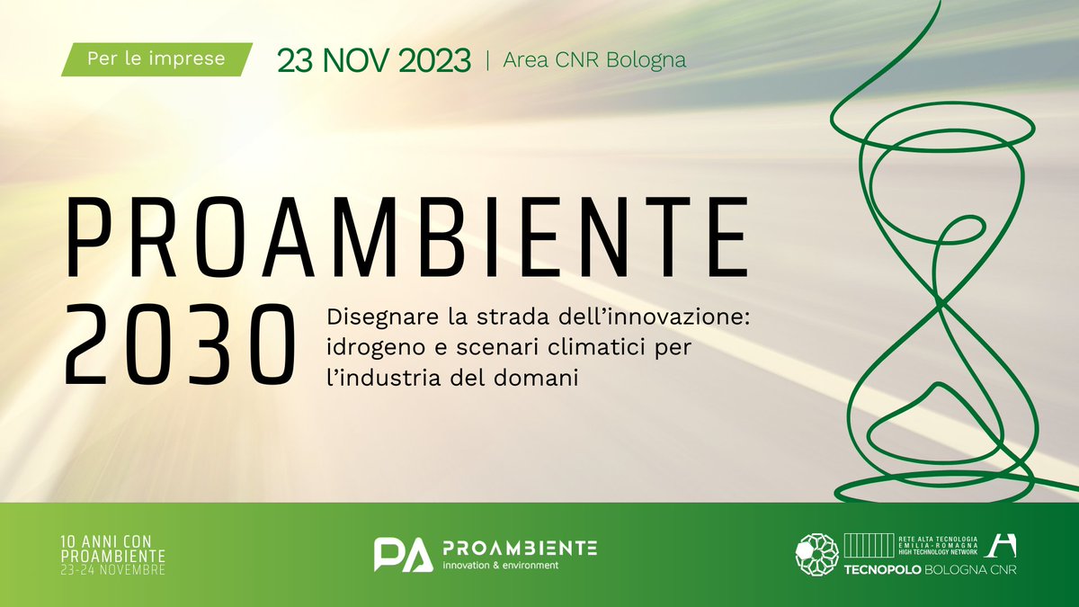 ⏳ Hai tempo fino a domani ore 12 per registrarti a PROAMBIENTE 2030, l'evento divulgativo e partecipativo per celebrare i 10 anni della nostra attività.

L'innovazione è fatta di idee.
Vieni ad ascoltarle: bit.ly/23-nov-proambi…