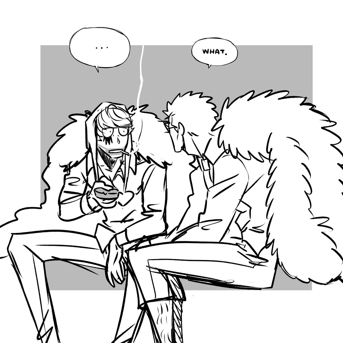 farisaki's tweet image. idk i just wanted to draw doflamingo doing something weird