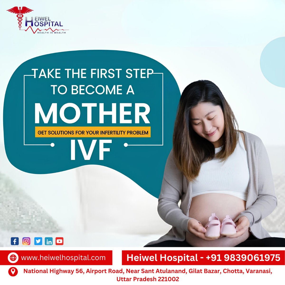 HeiwelH's tweet photo. आप का अपना अस्पताल ! Heiwel Hospital - Multi Speciality Hospital in Varanasi.
📷 गर्भावस्था से लेकर प्रसव तक का सम्पूर्ण इलाज -
📷 Dr. Mithlesh Singh (MBBS,MS - Gynae)
📷 Dr Pallavi Singh (IVF Specialist and Laparoscopic Surgeon)

📷 संपर्क करे : 9839061975.
:
:
#heiwelhospital https://t.co/AbRWFZzoD7