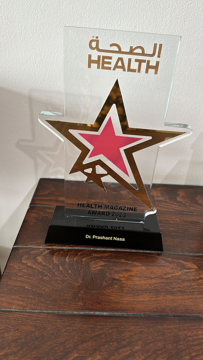 Pleased to share that today I received this distinguished award from Health Magazine  @healthmagae and Dubai HealthAuthority  for Excellence in Healthcare Research.

Some awards motivates you to keep going. 

#NMC Healthcare
