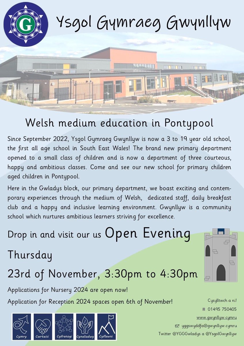 Do you want your children gain a Welsh education. Ysgol Gymraeg Gwynllyw is hosting an open evening this week if you want to go and have a look around #addysggymraeg #welsheducation #torfaen #ysgolgymraeggwynllyw