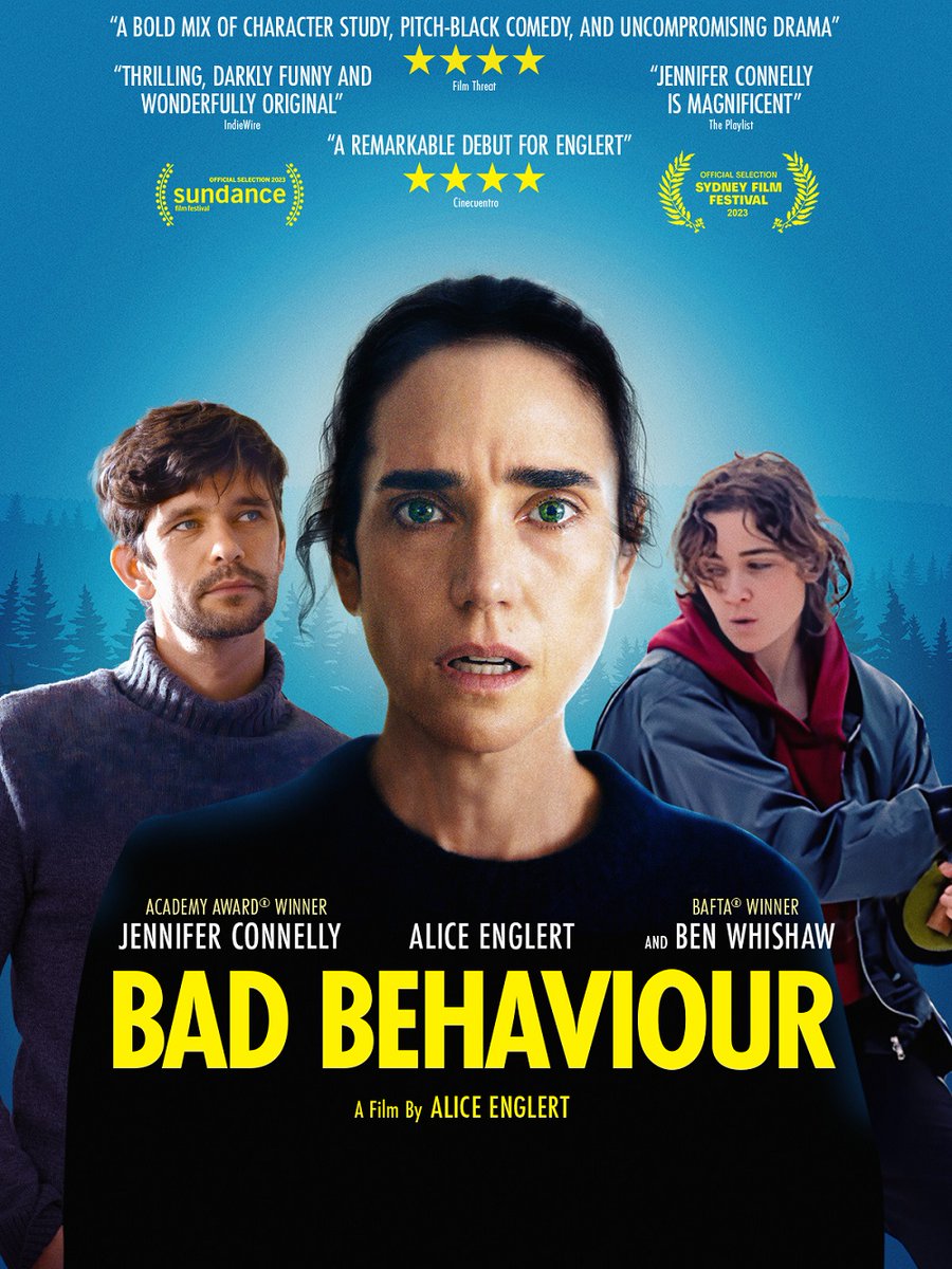 Live_for_Films's tweet photo. Watch Jennifer Connelly and Ben Whishaw in the trailer for Alice Englert’s Bad Behaviour https://t.co/56mvfz7tIN

#BadBehaviour #JenniferConnelly #BenWhishaw #AliceEnglert https://t.co/Jpj9iqUmJ0