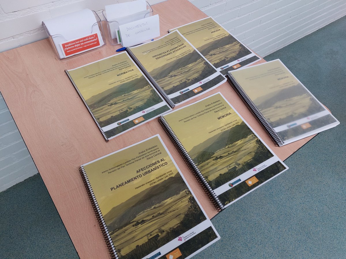 Este jueves es el último día para poder ver la exposición del #ptp_alavacentral aprobado inicialmente. Además a las 12:30h explicaremos el documento para toda la ciudadanía. Será en Gasteiz, en el Centro Cívico Hegoalde. Os esperamos.
euskadi.eus/revision-del-p…