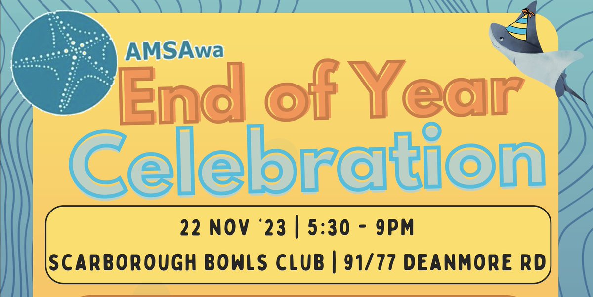 One last reminder to those busy-barnacles that the AMSA WA End of Year Celebration is TOMORROW NIGHT! 🥳🦀
AMSA members FREE!
Non-members tickets $15
TICKETS AND INFO BELOW
events.humanitix.com/amsa-wa-eoy23