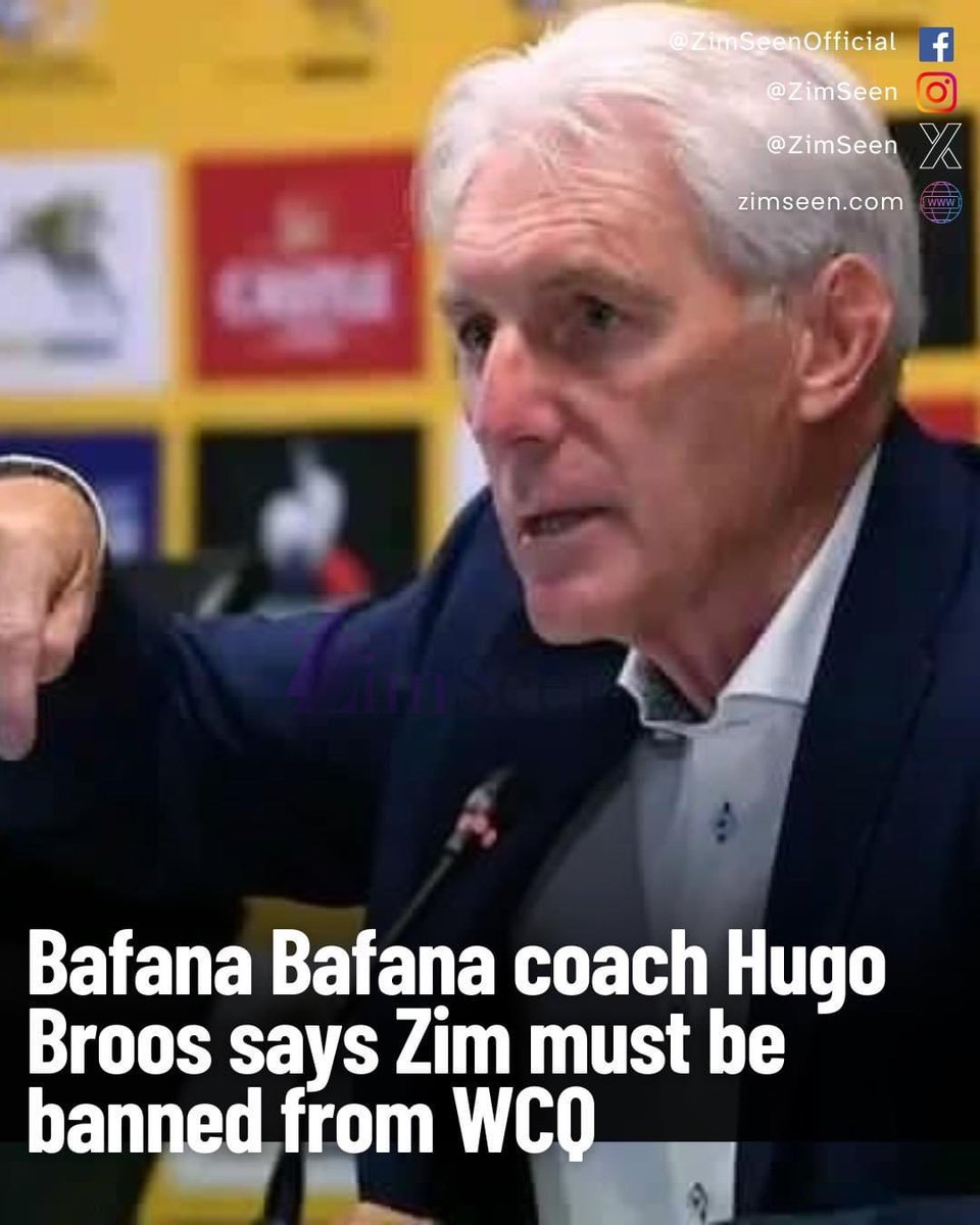 daddyhope's tweet image. This is how low Kirsty Coventry and Mnangagwa’s regime have take Zimbabwean to, making us a laughing stock!

The Bafana Bafana coach Hugo Broos said that Zimbabwe must be banned from World Cup Qualifiers because it doesn’t have a home ground for internationals matches after…
